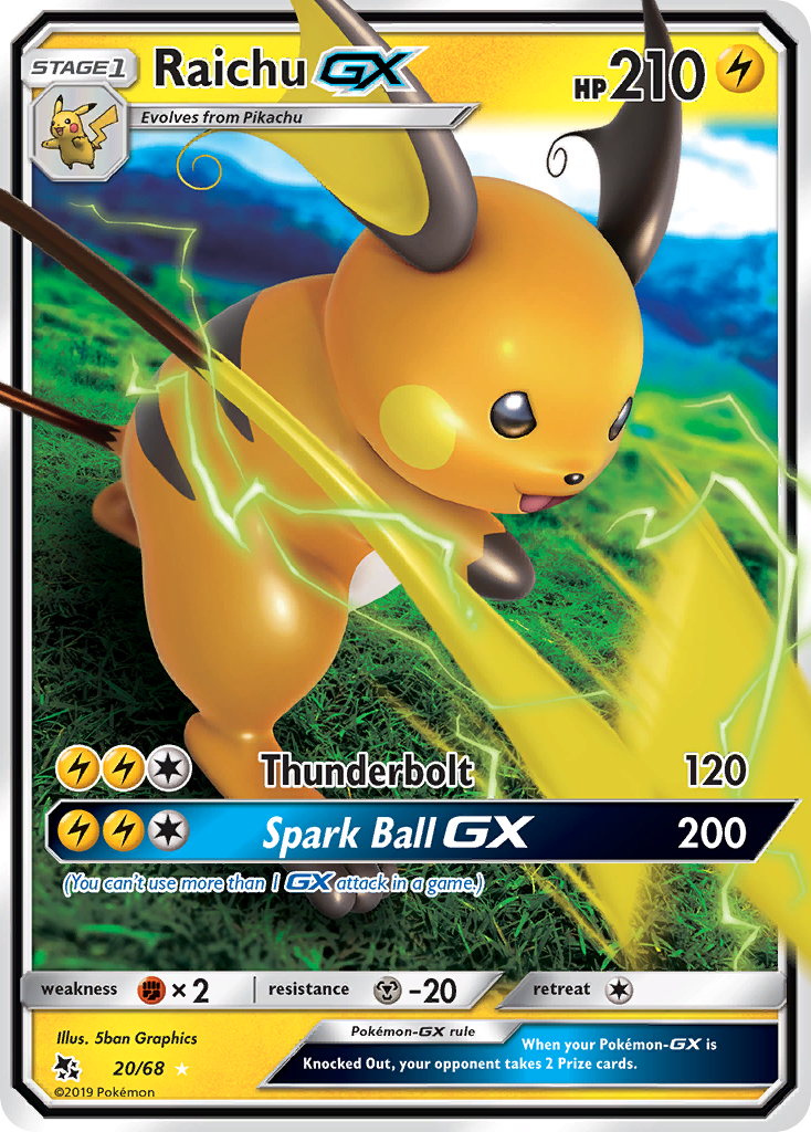 Raichu-GX - 20/68 - Hidden Fates