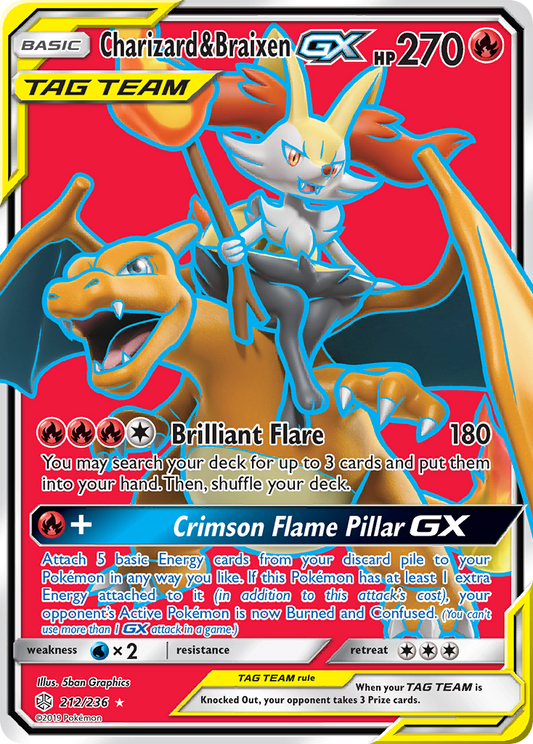 Charizard & Braixen-GX - 212/236 - Cosmic Eclipse