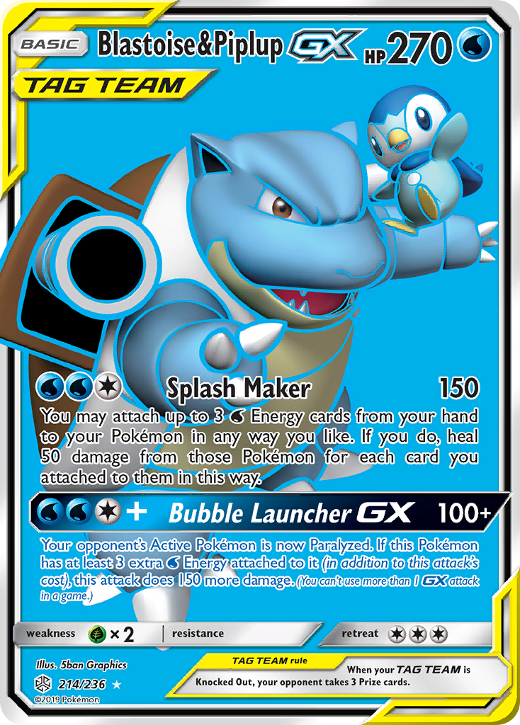 Blastoise & Piplup-GX - 214/236 - Cosmic Eclipse