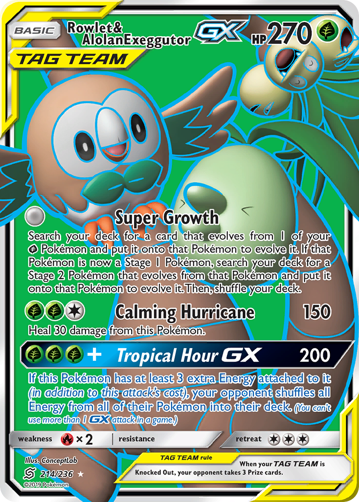 Rowlet & Alolan Exeggutor-GX - 214/236 - Unified Minds