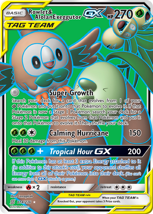 Rowlet & Alolan Exeggutor-GX - 214/236 - Unified Minds