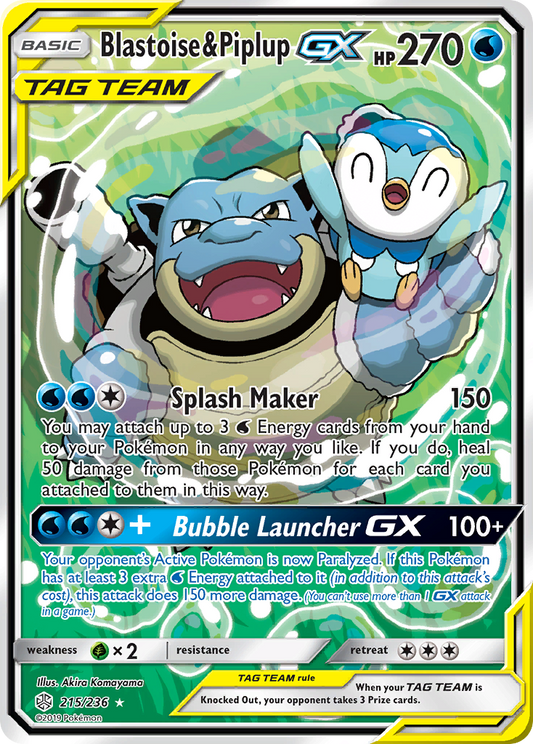 Blastoise & Piplup-GX - 215/236 - Cosmic Eclipse