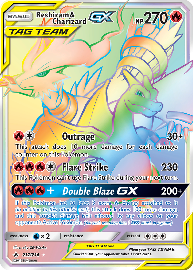 Reshiram & Charizard-GX - 217/214 - Unbroken Bonds