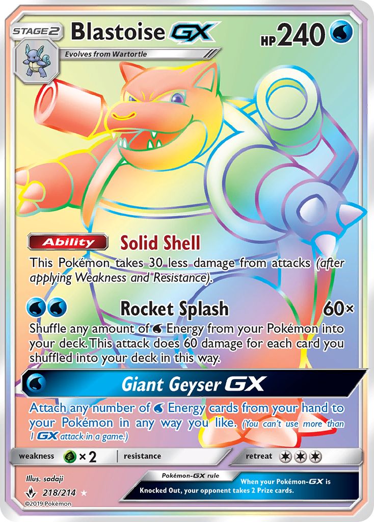 Blastoise-GX - 218/214 - Unbroken Bonds