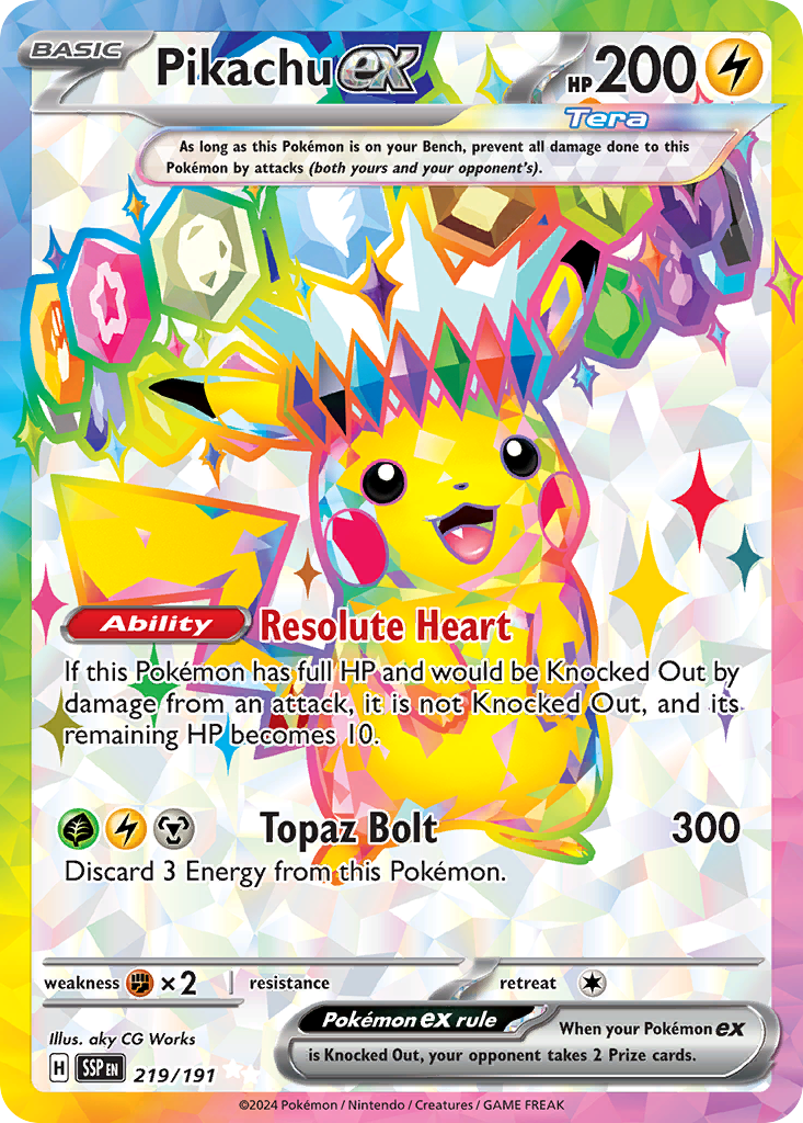 Pikachu ex - 219/191 - Surging Sparks