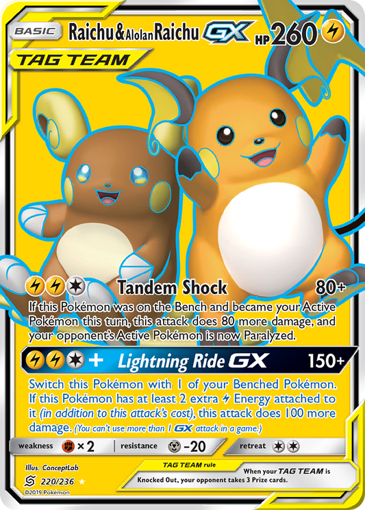 Raichu & Alolan Raichu-GX - 220/236 - Unified Minds