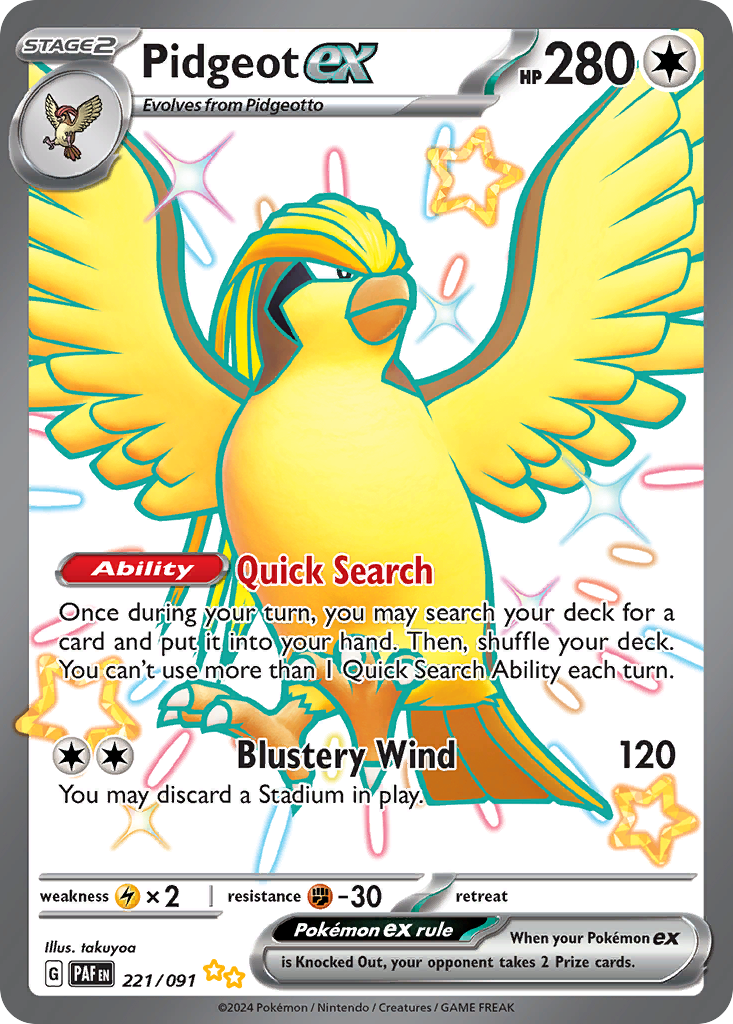 Pidgeot ex - 221/91 - Paldean Fates