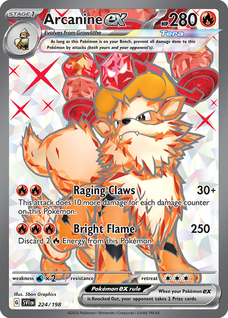 Arcanine ex - 224/198 - Scarlet & Violet