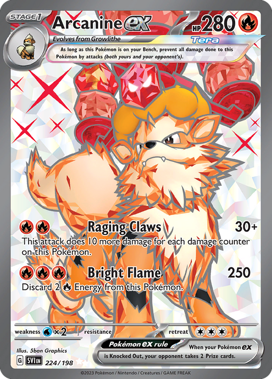 Arcanine ex - 224/198 - Scarlet & Violet