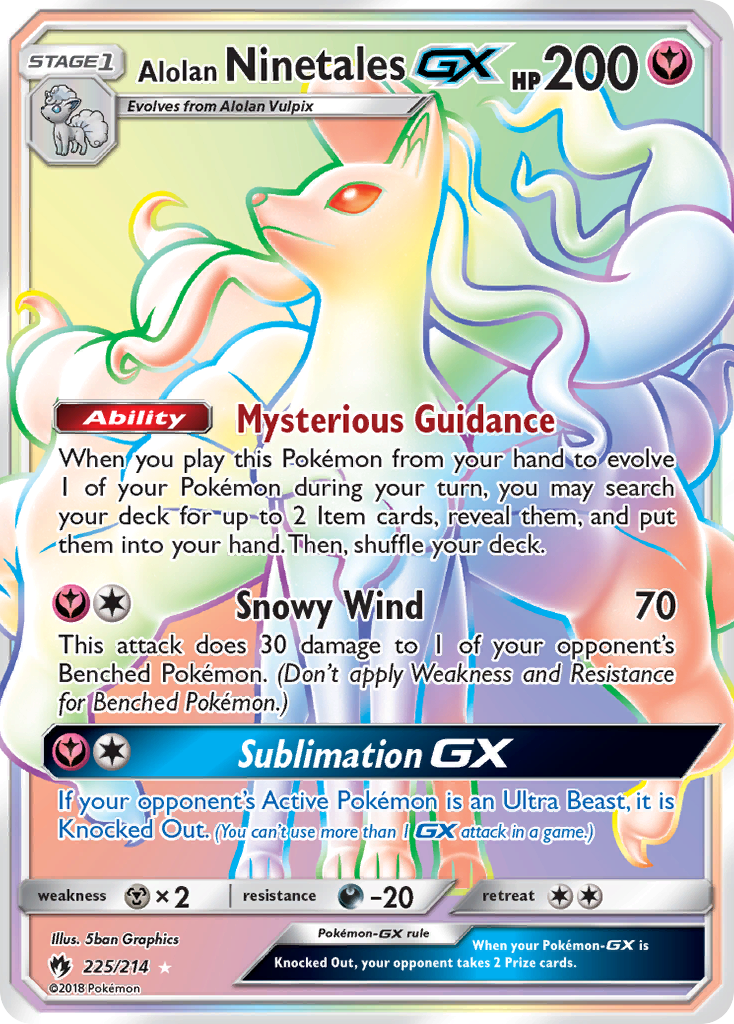 Alolan Ninetales-GX - 225/214 - Lost Thunder