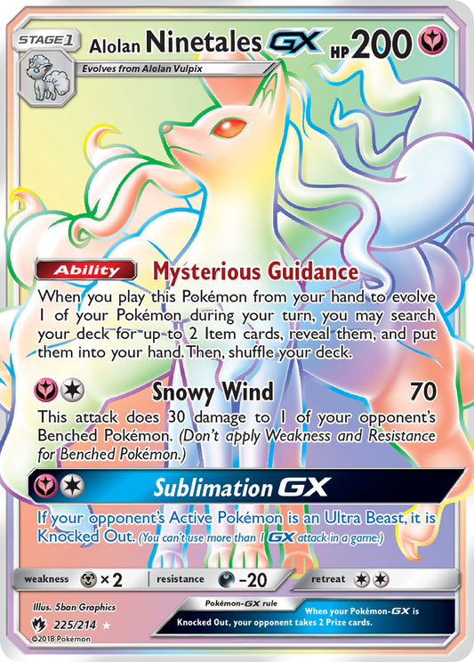 Alolan Ninetales-GX - 225/214 - Lost Thunder