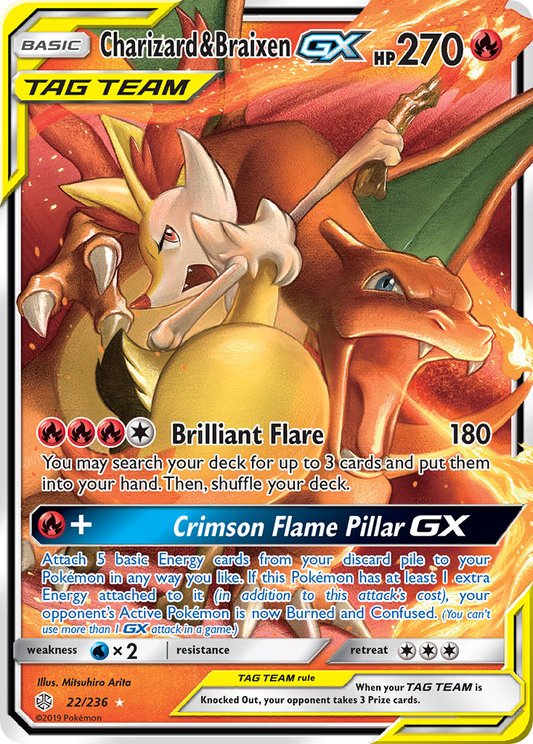 Charizard & Braixen-GX - 022/236 - Cosmic Eclipse