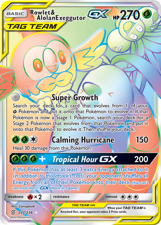 Rowlet & Alolan Exeggutor-GX - 237/236 - Unified Minds