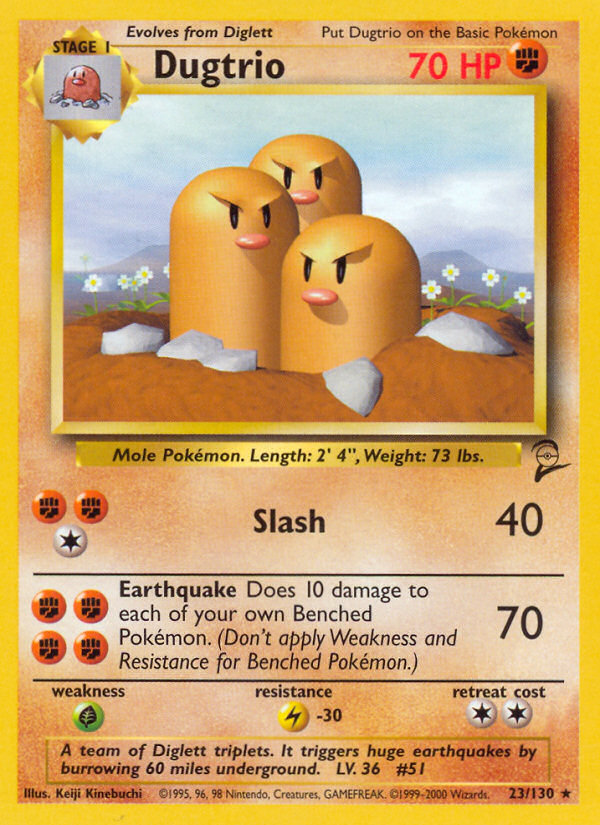 Dugtrio - 023/130 - Base Set 2