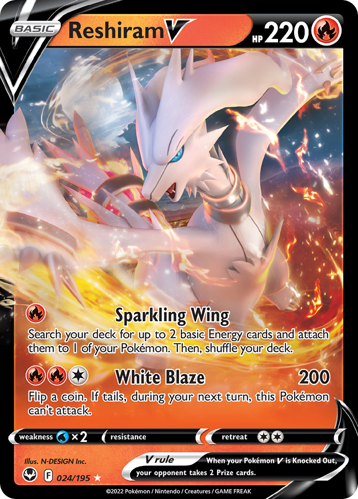 Reshiram V - 024/195 - Silver Tempest