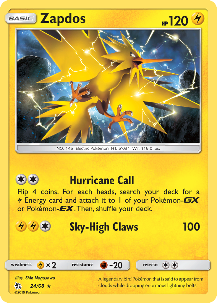 Zapdos - 24/68 - Hidden Fates