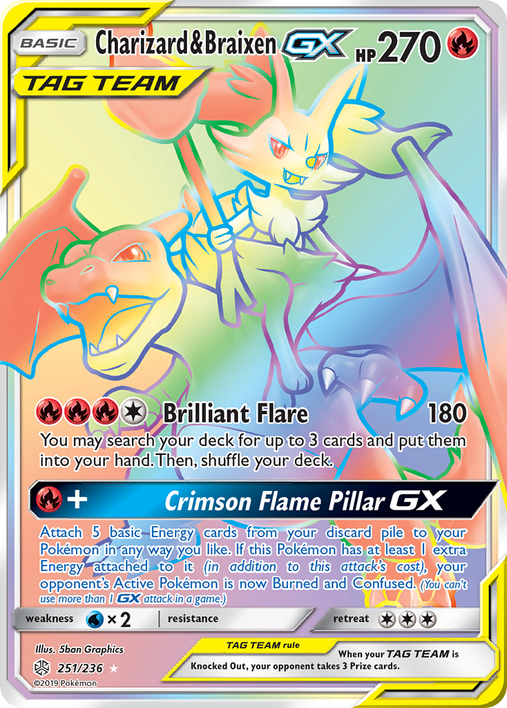 Charizard & Braixen-GX - 251/236 - Cosmic Eclipse