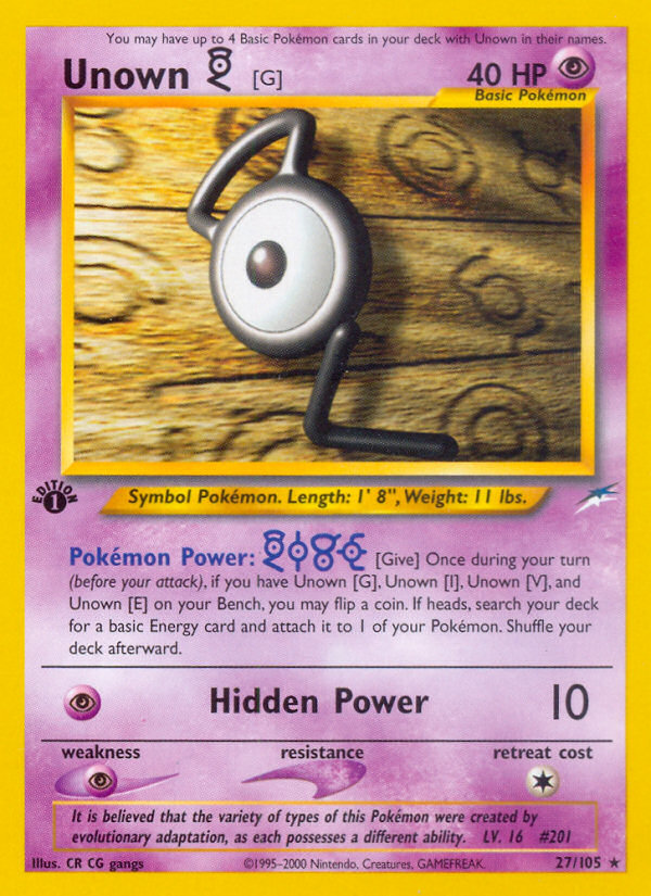 Unown [G] - 027/105 - Neo Destiny