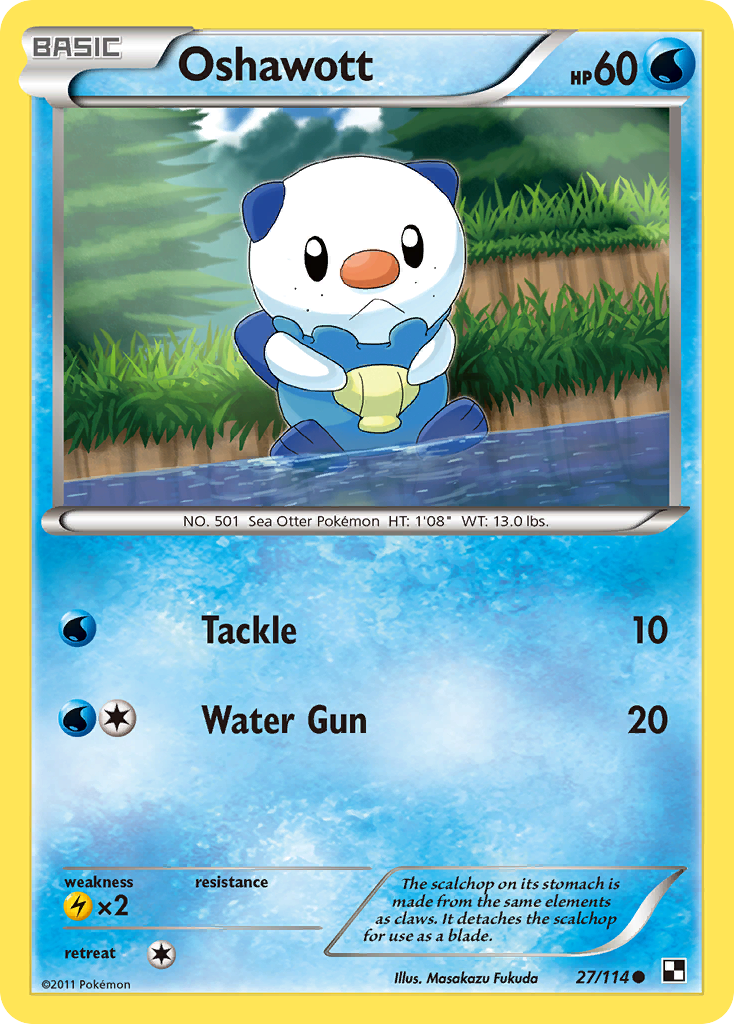 Oshawott - 027/114 - Black & White