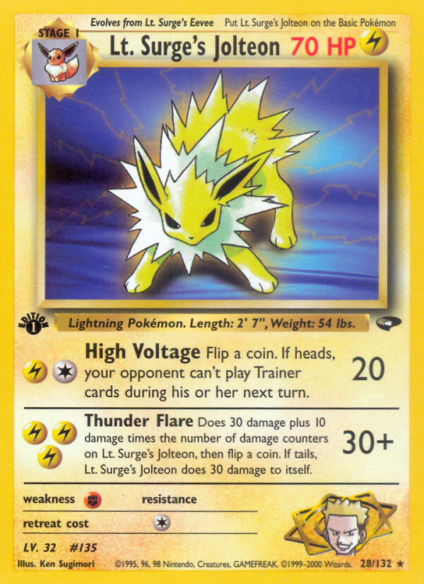 Lt. Surge's Jolteon - 028/132 - Gym Challenge