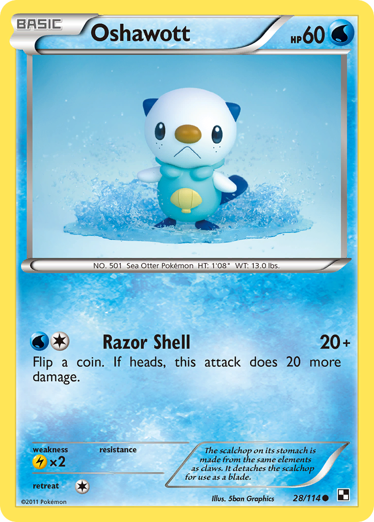 Oshawott - 028/114 - Black & White