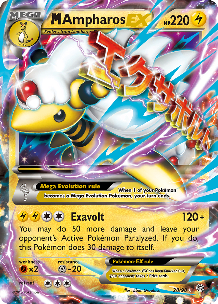 M Ampharos-EX - 28/98 - Ancient Origins