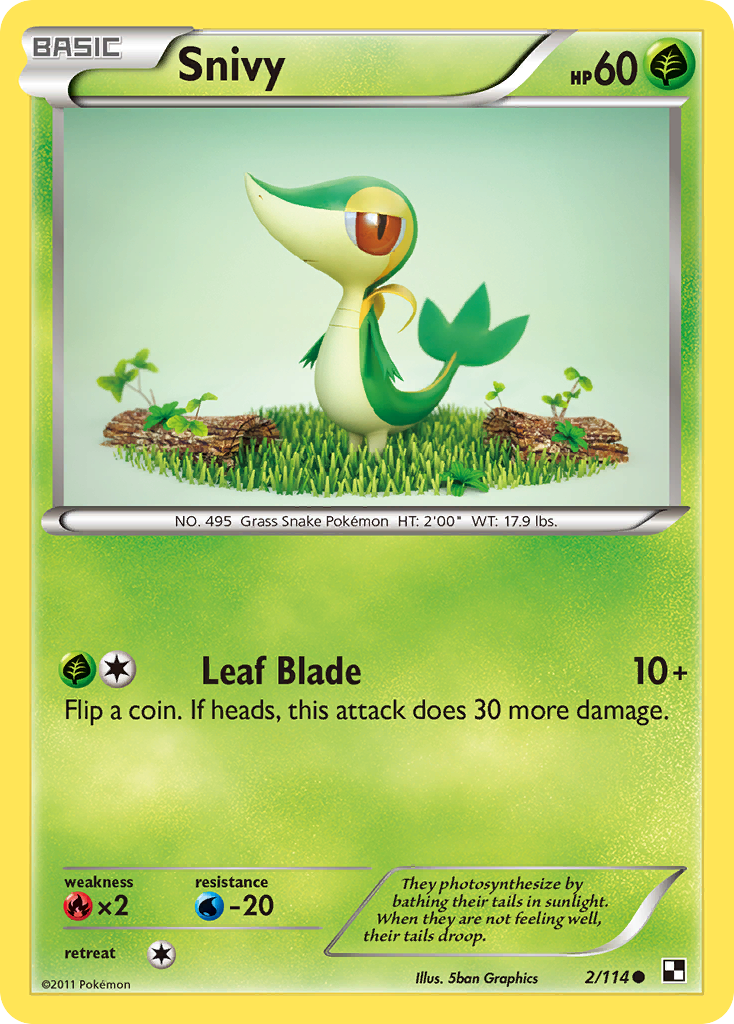 Snivy - 002/114 - Black & White