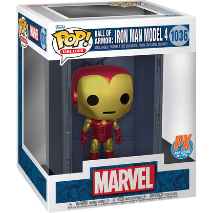 Marvel Iron Man Hall of Armor Iron Man Model 4 Deluxe Pop! Vinyl Figure - Previews Exclusive