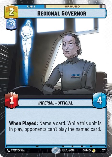 Regional Governor - SOR - 327 - Rare - Hyperspace