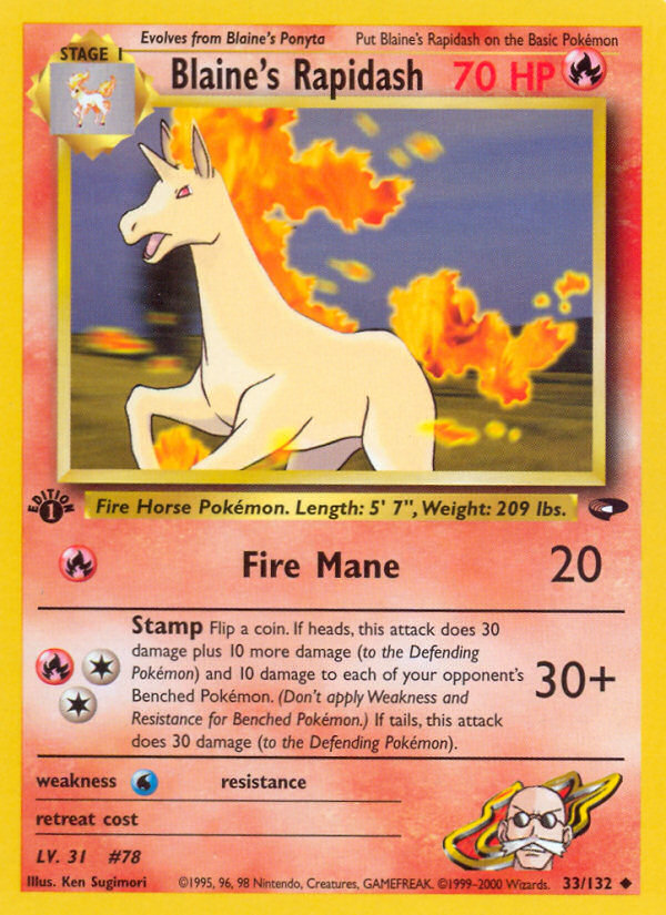 Blaine's Rapidash - 033/132 - Gym Challenge