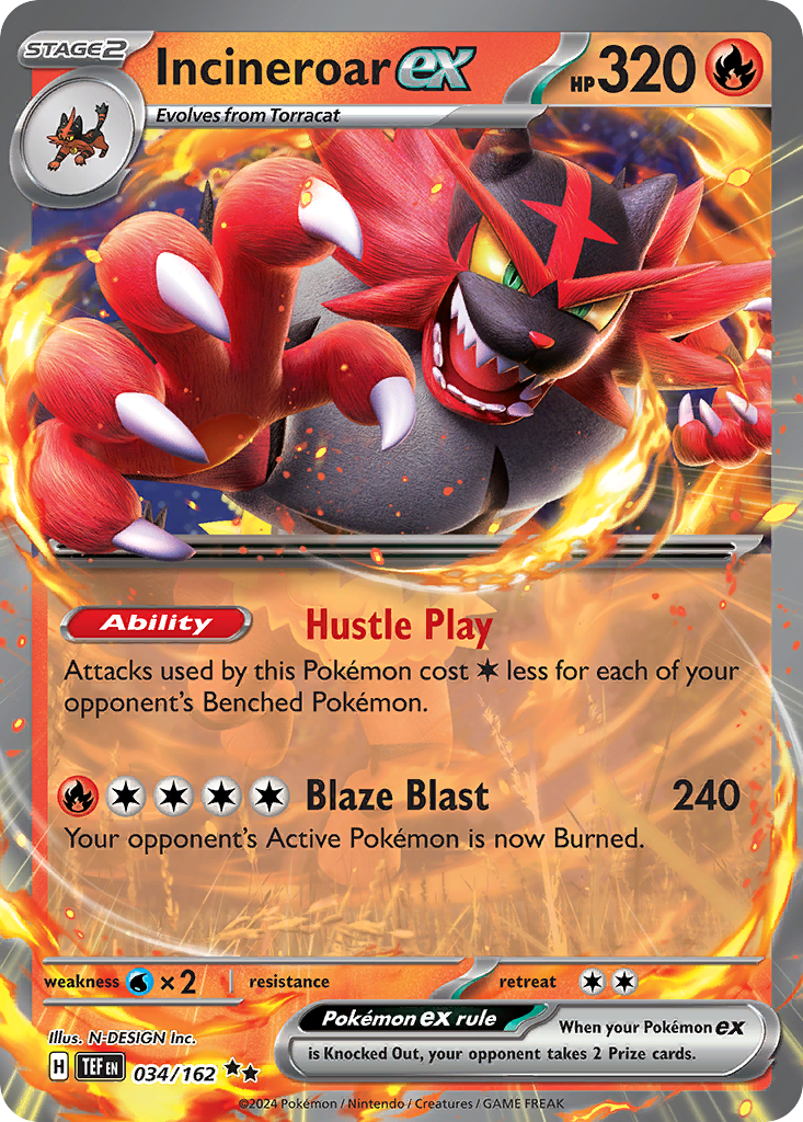 Incineroar ex - 034/162 - Temporal Forces