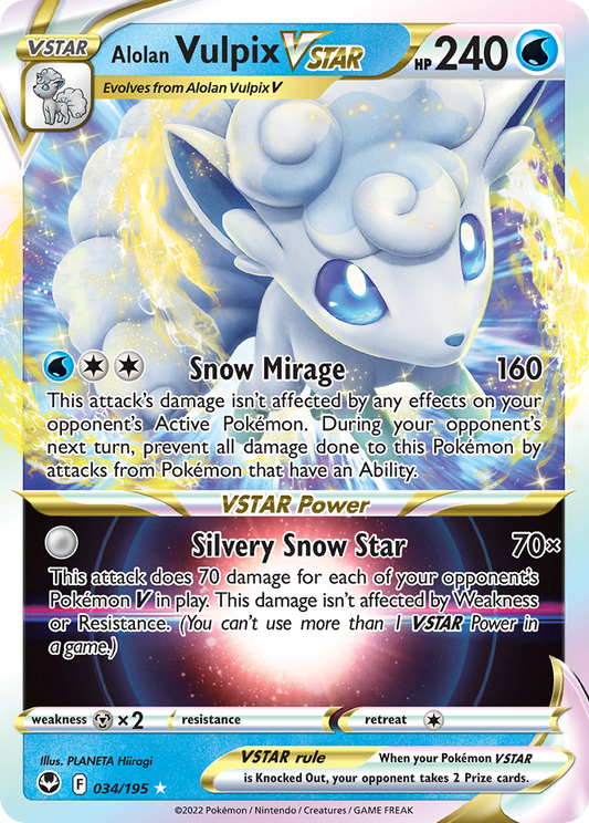 Alolan Vulpix VSTAR - 034/195 - Silver Tempest