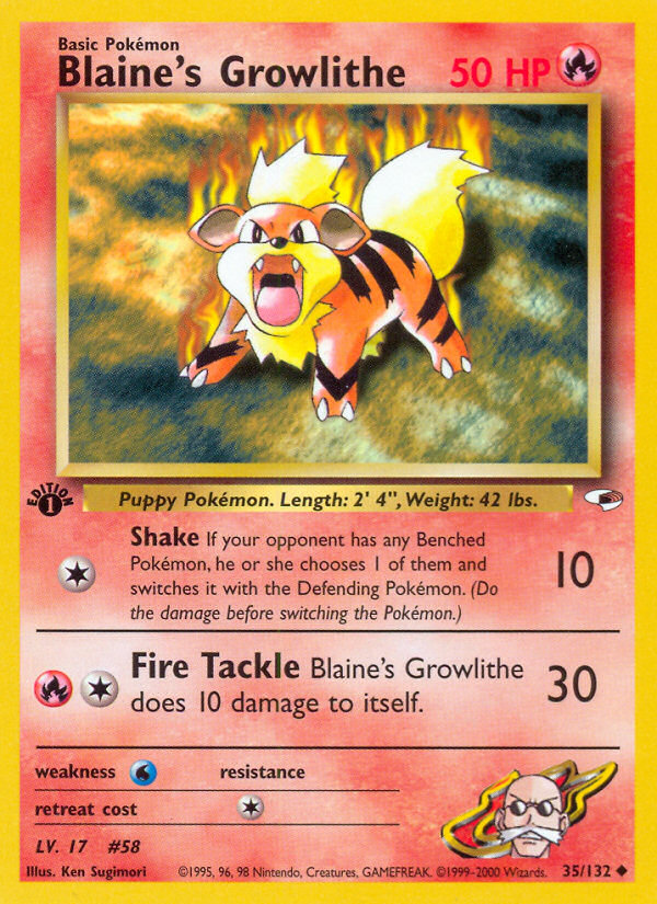 Blaine's Growlithe - 035/132 - Gym Heroes