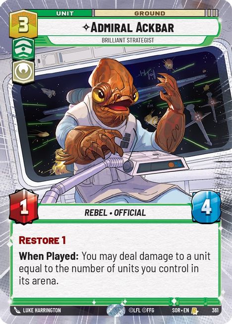 Admiral Ackbar - SOR - 361 - Rare - Hyperspace