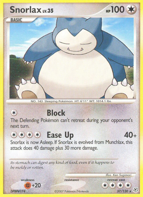 Snorlax - 037/130 - Diamond & Pearl