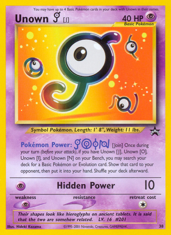 Unown [J] - 38/53 - Wizards Black Star Promos