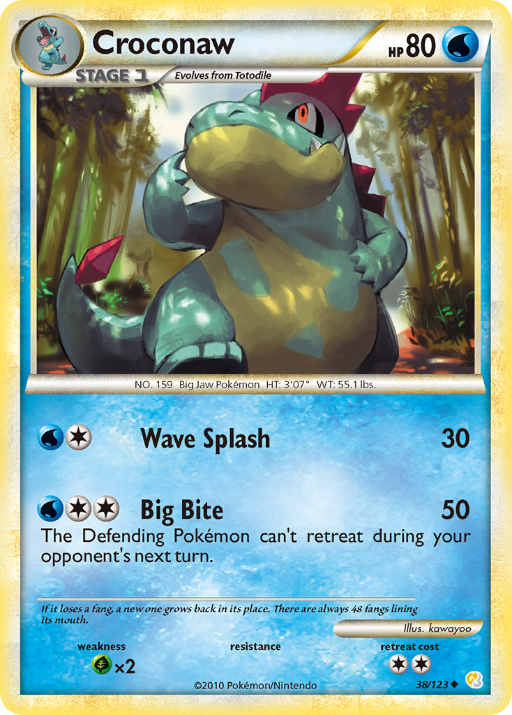 Croconaw - 038/123 - HeartGold & SoulSilver