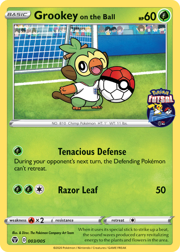 Grookey on the Ball - 3/5 - Pokémon Futsal Collection