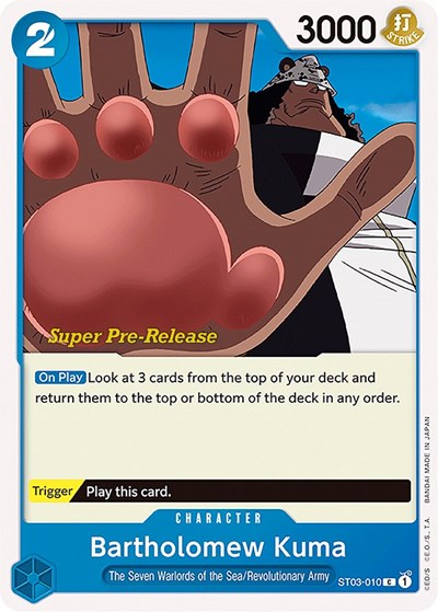 Bartholomew Kuma - ST03-010 - Common - Super Pre-Release Starter Deck 3: The Seven Warlords of the Sea