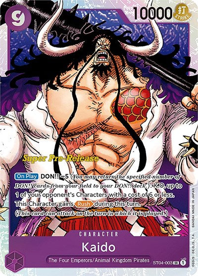 Kaido - ST04-003 - Super Rare - Super Pre-Release Starter Deck 4: Animal Kingdom Pirates