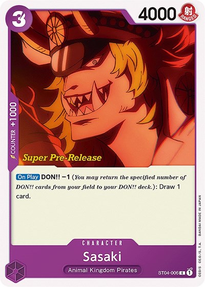 Sasaki - ST04-006 - Common - Super Pre-Release Starter Deck 4: Animal Kingdom Pirates