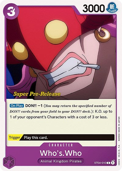 Who's.Who - ST04-010 - Common - Super Pre-Release Starter Deck 4: Animal Kingdom Pirates