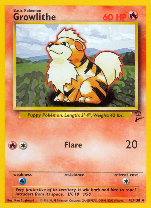 Growlithe - 042/130 - Base Set 2