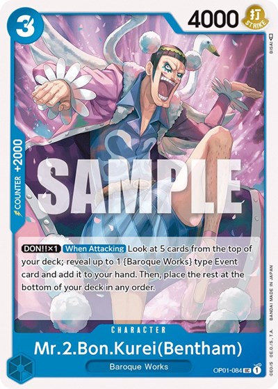 Mr.2.Bon.Kurei (Bentham) - OP01-084 - Uncommon - Romance Dawn