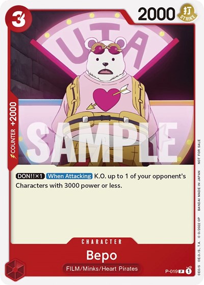 Bepo - P-019 - Promo (One Piece Film Red) - One Piece Promotion Cards