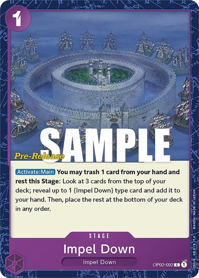 Impel Down - OP02-092 - Common - Paramount War Pre-Release Cards