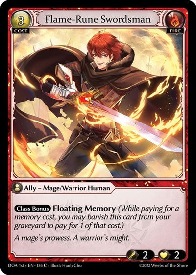 Flame-Rune Swordsman - 136 - Common - Dawn of Ashes 1st Edition