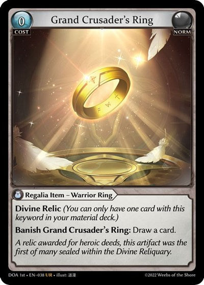 Grand Crusader's Ring - 038 - Ultra Rare - Dawn of Ashes 1st Edition
