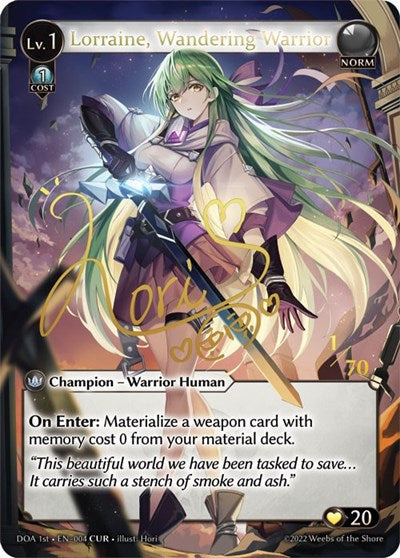 Lorraine, Wandering Warrior - 004 - Collector Ultra Rare - Dawn of Ashes 1st Edition