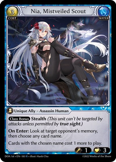 Nia, Mistveiled Scout - 183 - Rare - Dawn of Ashes 1st Edition